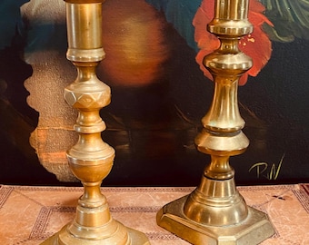 Antique Brass Candlesticks - Victorian - English - Sold Separately  Home Decor  Collectible