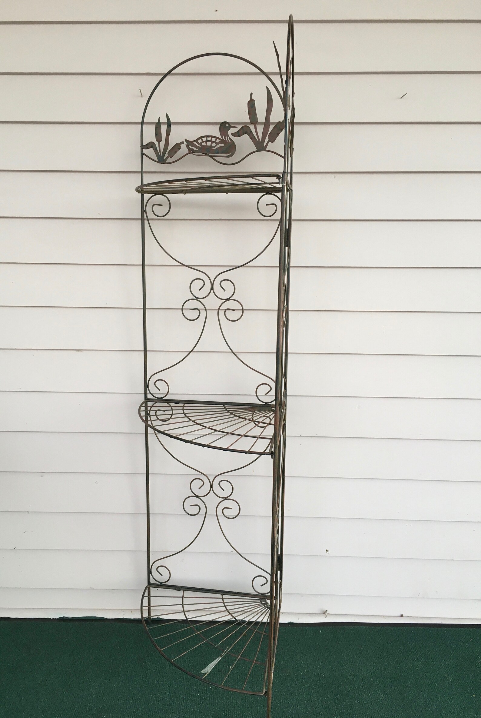 Vintage Wire Corner Shelf Compact Foldable Shelf Unit Etsy