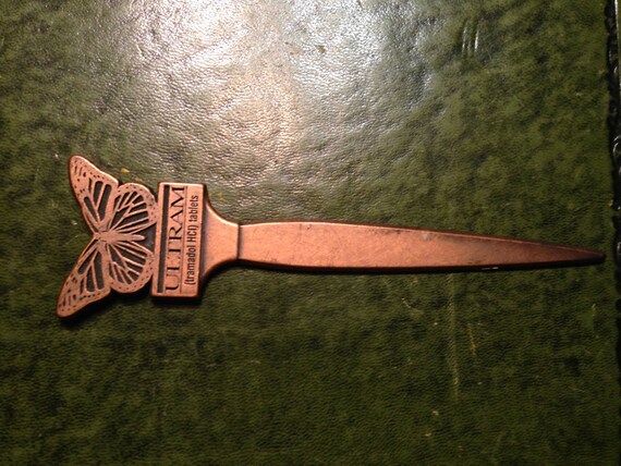 Vintage Copper Butterfly Letter Opener Desk Decor Etsy