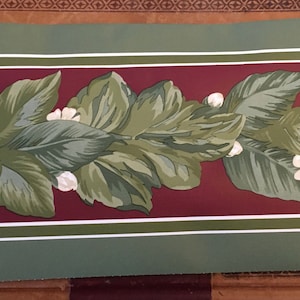 Wallpaper Border - Sunworthy - Leaves and Flowers - Crafting - Home Decor - Vintage - Sold By The Roll - Wall Decor