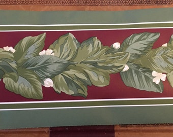 Bordure de papier peint - Sunworthy - feuilles et fleurs - artisanat - décoration d'intérieur - vintage - vendu au rouleau - décoration murale