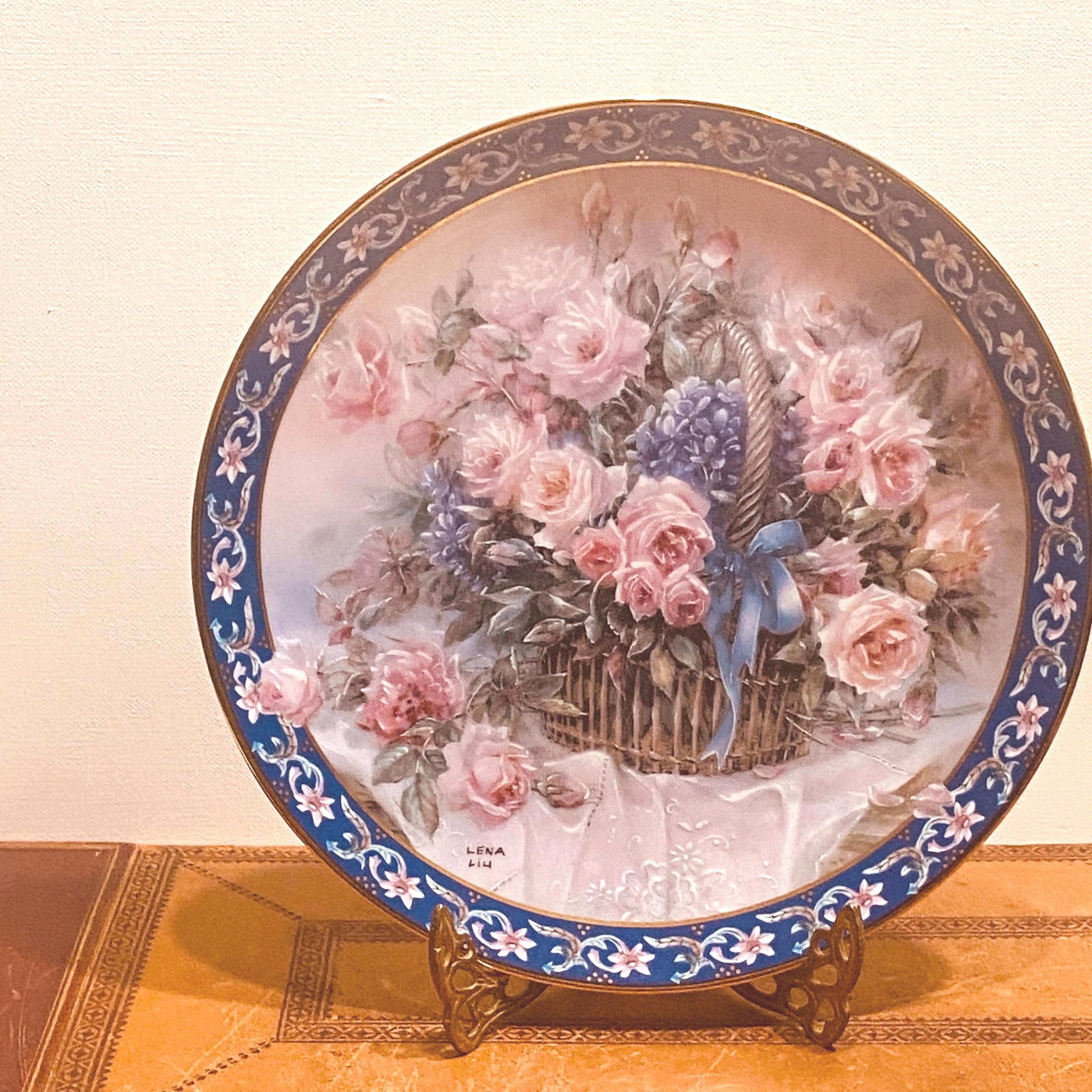 Vintage - Lena Liu's Basket Bouquets - Roses Plate - Limited