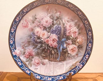 Vintage - Lena Liu's Basket Bouquets - Roses Plate - Limited