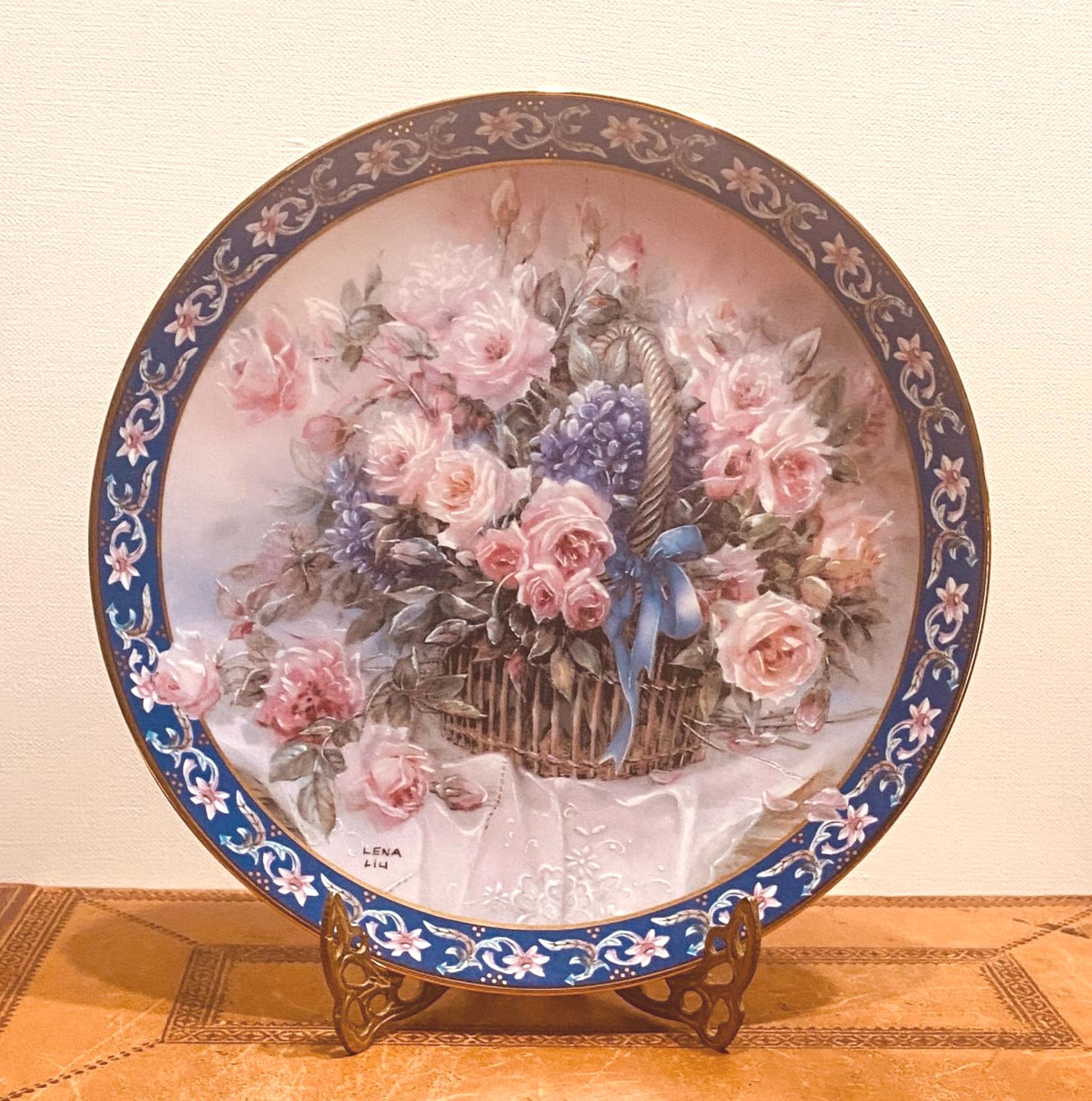 Vintage - Lena Liu's Basket Bouquets - Roses Plate - Limited