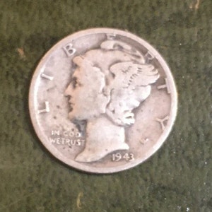 Mercury Dime - 1943 D - 90% Silver  -  Keepsake from WWII