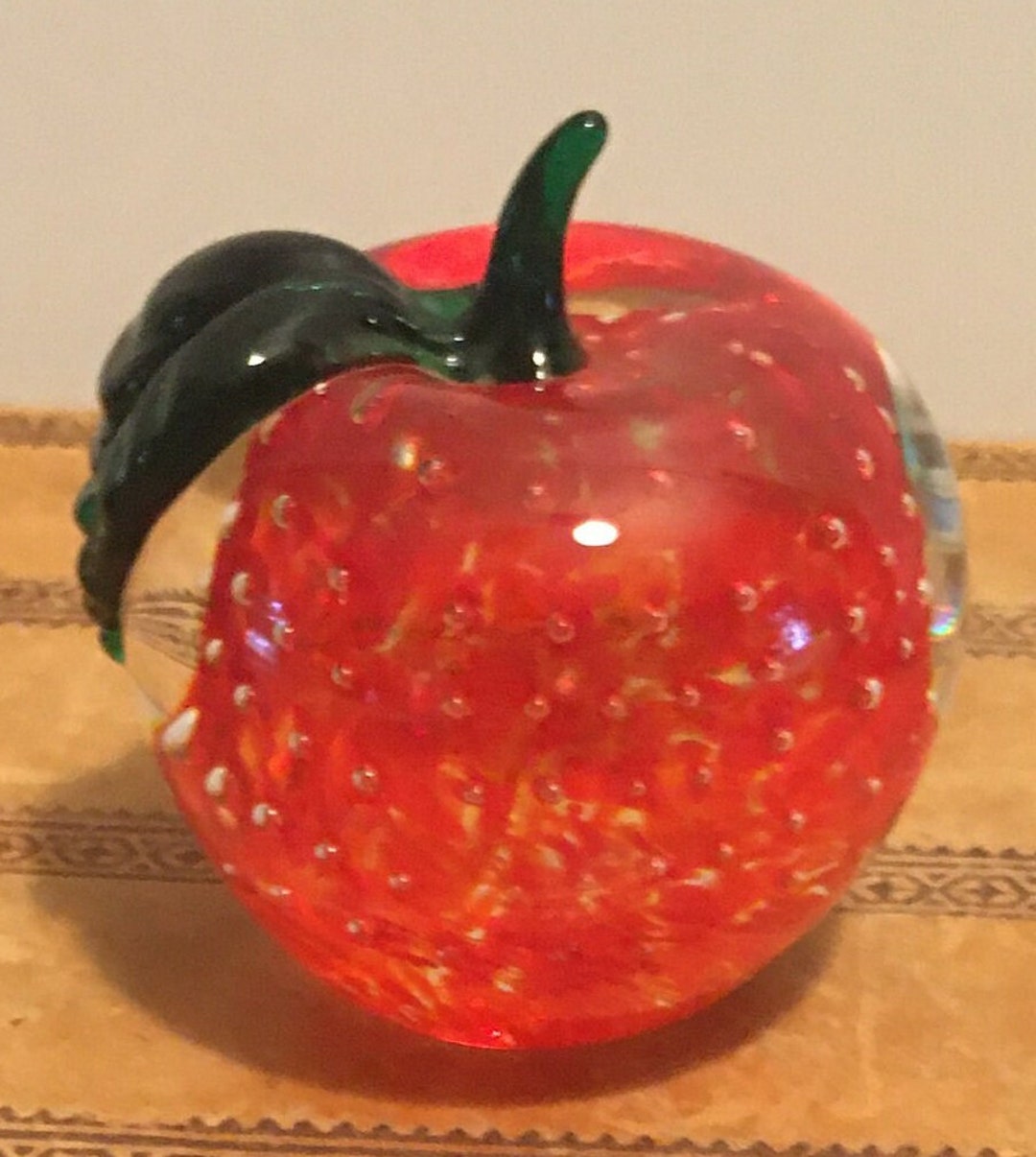 Lenox Fruit - Strawberry - Glass Fruit - Paperweight - Vintage - Etsy