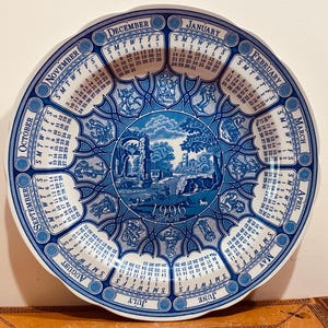 Spode Blue Room Calendar Plate - Etsy