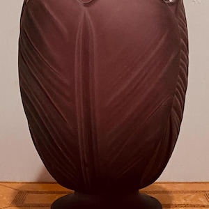 Art Glass - Purple Satin  - Lamp Shade - Frosted Glass - High Style - Art  Deco - Mid- Century