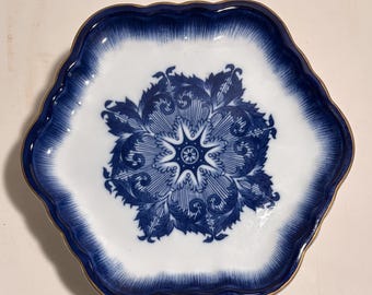 Pedestal Cake Stand - Blue & White - Bombay Company