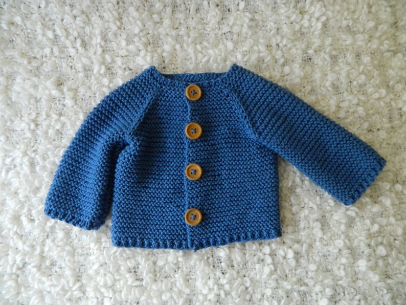 Knit Baby Boy Blue Sweater/Cardigan Bamboo And Cotton Yarn Etsy