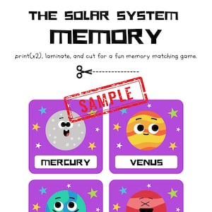 Solar System, Planets, Matching, Game, Preschool, Pre-k, Digital, File ...