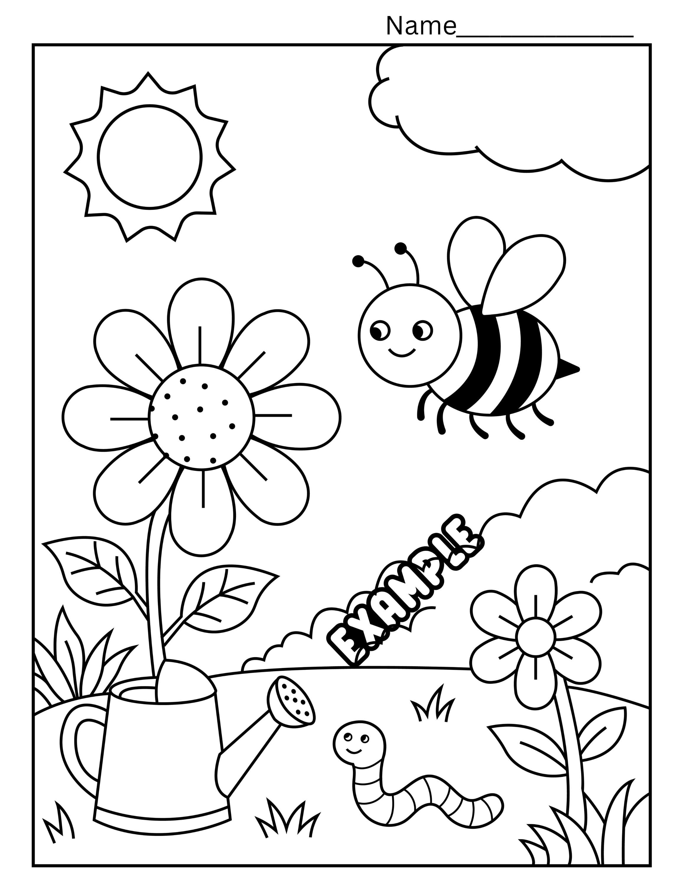 Spring Insects Preschool Coloring Spring, Bug, Coloring Pages, Preschool, Activity, Center, Digital ...