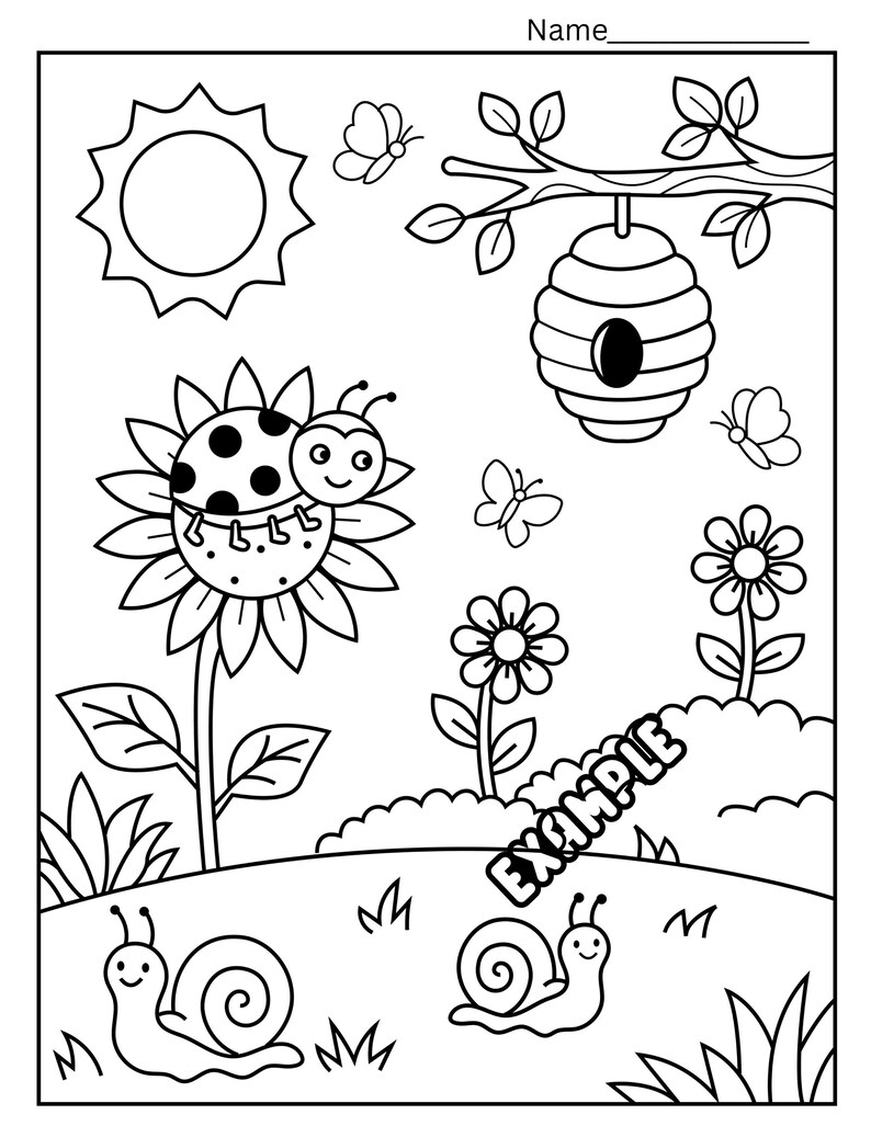 Spring Insects Preschool Coloring Spring, Bug, Coloring Pages, Preschool, Activity, Center, Digital ...