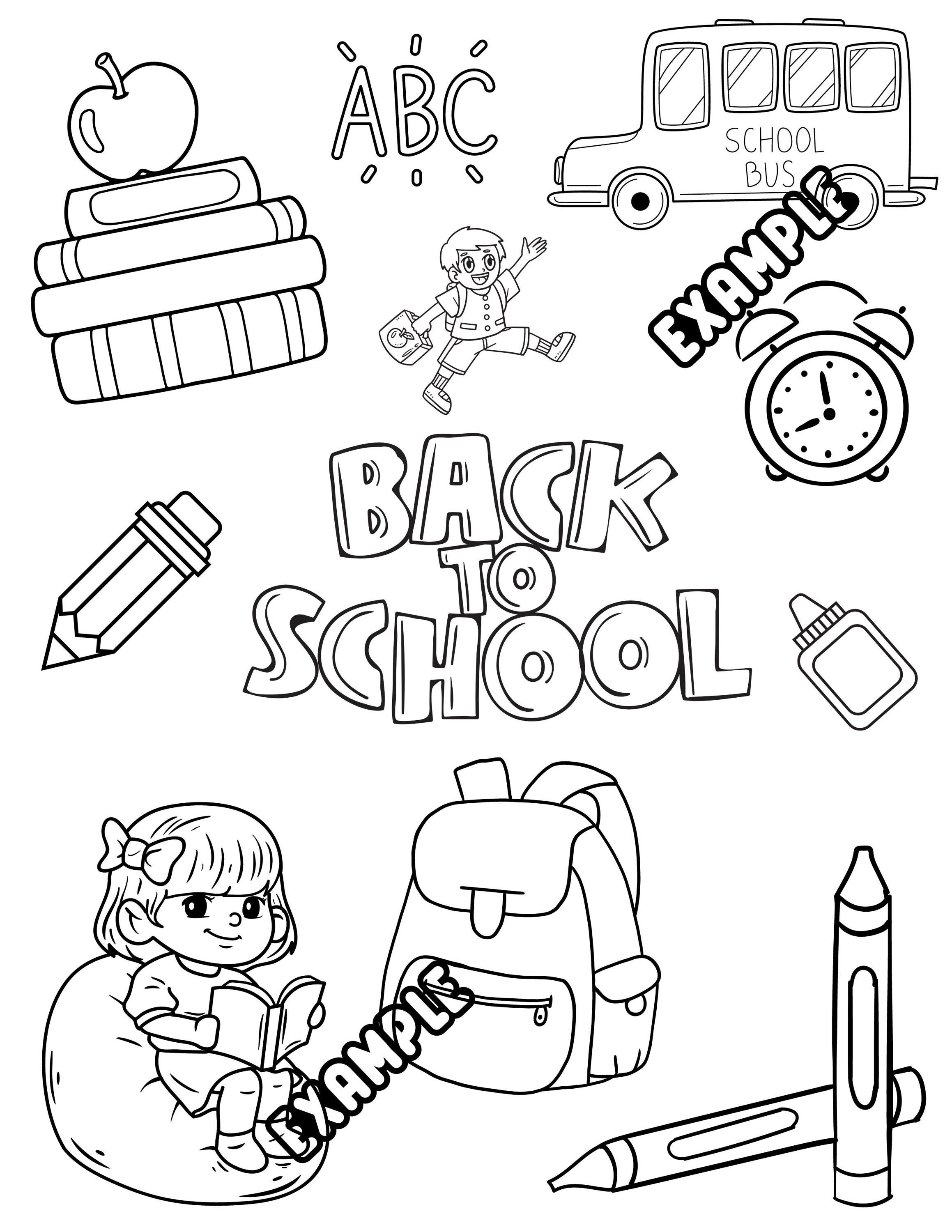 Back To School, Coloring Page, Preschool, Digital, File, Download, PreK, Coloring, School, first day of school
