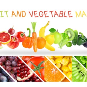 Vegetable and Fruit Matching, Digital Download, Digital, Learning, Download, Digital File, Vegetable, Fruit, Printable, File, preschool