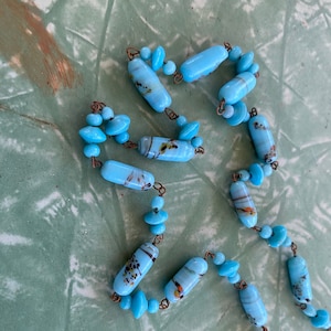 Vintage turquoise colored beaded necklace