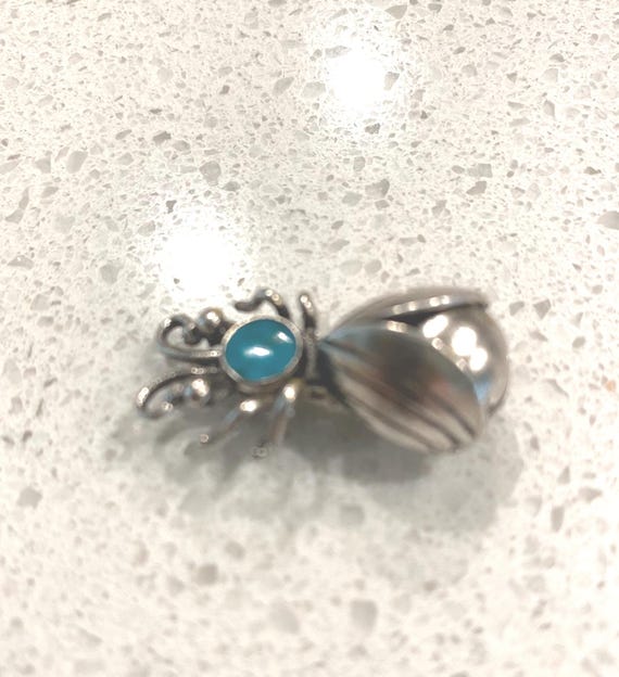 Sterling silver pin, bug, beetle - image 3