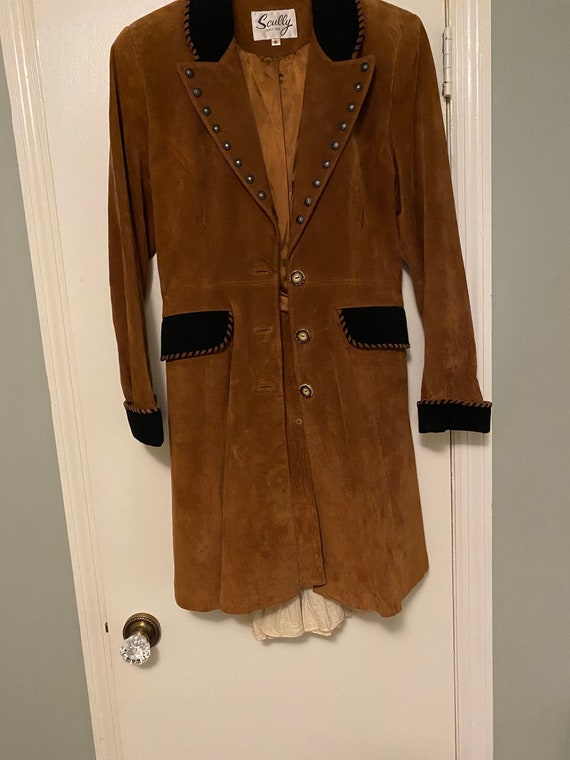 Womens All Leather Southwestern Mid-Length Coat