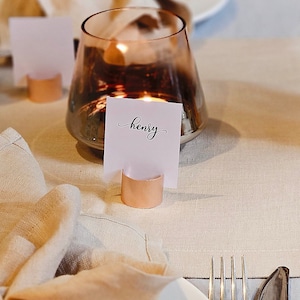 10 pieces of rustic high gold pipe place card holders, Wedding black holders, copper name card holder, metal table number holders, copper