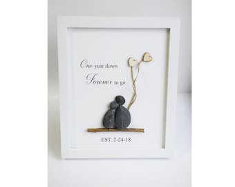 Pebble art, couple picture, custom family picture, pebble couple, stone art, Christmas gift, stone wall decor, personlized wedding gift