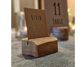 1 piece of rustic old wood place card holders, Wedding card holders, name card holders, table number holders, old wooden card holders