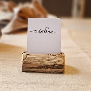 12 pieces of rustic wood place card holders, Wedding card holders, name card holder, rustic naturally aged tree holder, table number holder