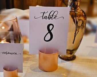 12 piezas de titulares de tarjetas de lugar de cobre rústico, titulares de tarjetas de boda, titulares de tarjetas de nombre, titulares de tarjetas de nombre de oro, titulares de tarjetas de mesa de metal