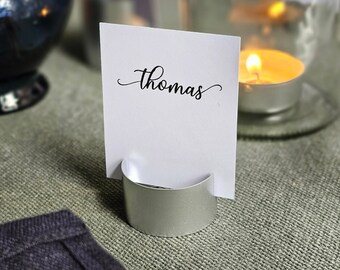 12 pieces of rustic copper place card holders, Wedding card holders, name card holders, gold name card holders, metal table card holders