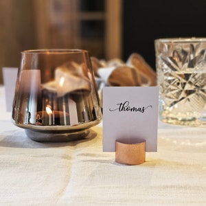 1 pieza de titulares de tarjetas de lugar de tubo de cobre rústico, titulares de tarjetas de boda, titulares de tarjetas de nombre de cobre, titular de tarjetas de mesa de metal, titular de tarjetas de lugar