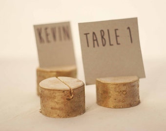 80 stuks rustieke plaatskaarthouders, Trouwnaamhouders, rustiek hout Trouwtafelkaarthouders, bladverliezende boom, houten houder met schors