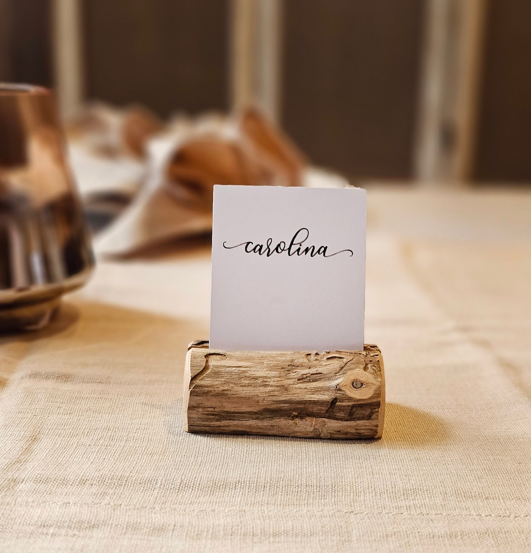 1 Piece of Rustic Wood Place Card Holder, Wedding Card Holders, Name