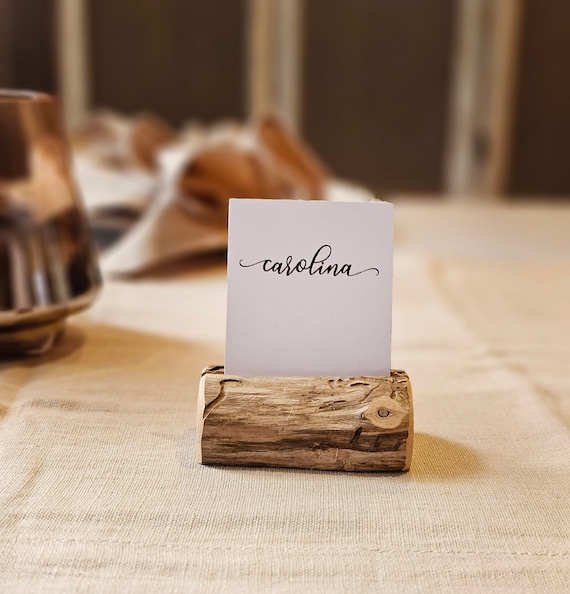 1 piece of rustic wood place card holder, Wedding card holders, name card holder, rustic naturally aged tree holder, table number holder