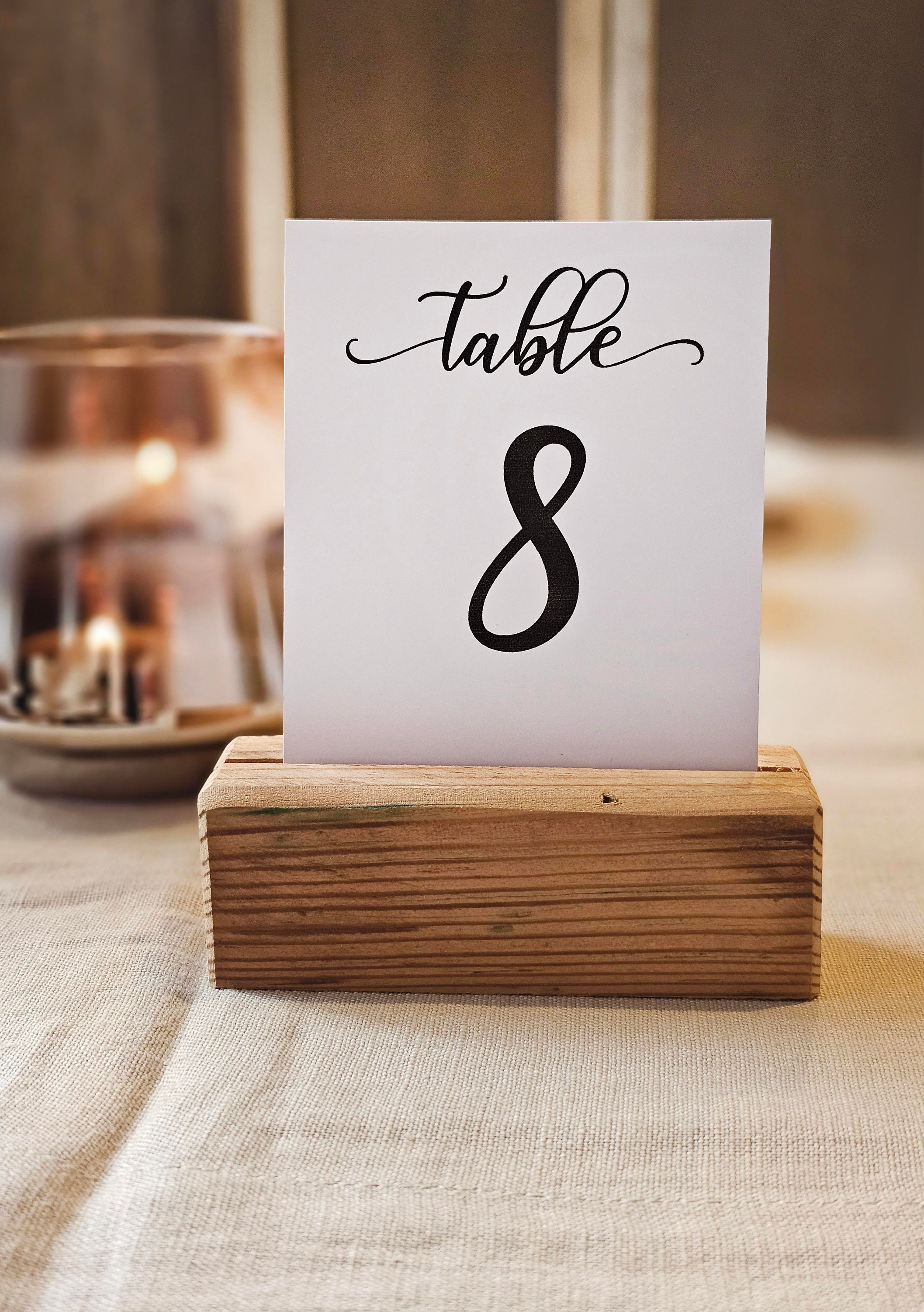 12 Pieces of Rustic Old Wood Place Card Holders, Wedding Card