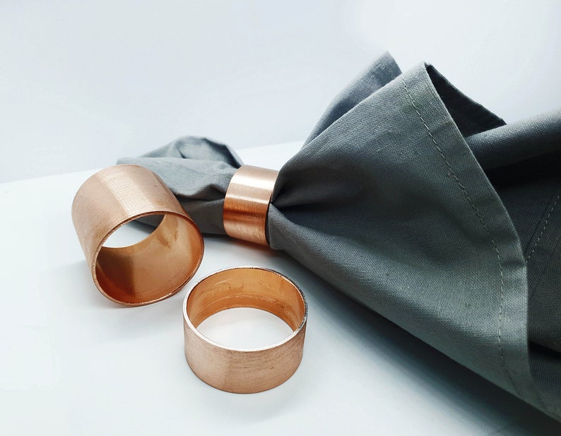 1 piece of rustic copper pipe napkin ring, Wedding napkin rings, napkin holder, copper table setting, housewarming, industrial napkin ring image 6