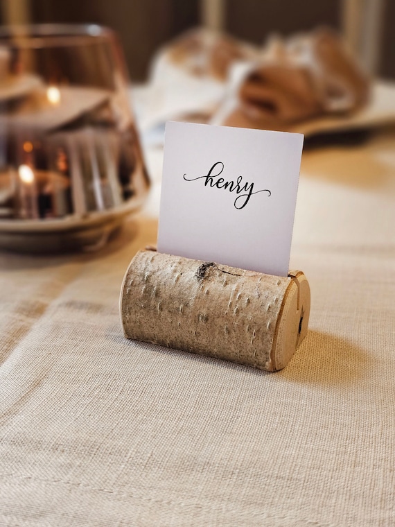 Rustic name card holders discount