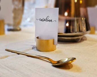 10 pieces of rustic copper pipe place card holders, Wedding card holders, name card holders, gold name card holder, metal table card holders