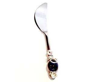 Spreader Knife, Wire Wrapped Utensil, Beaded Utensil, Cheese Spreader, Butter Spreader, Knife, Dip Spreader, Utensil, Small Knife