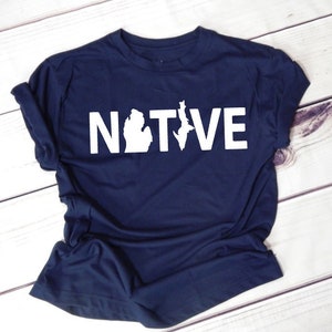 Native Michigan T-Shirt, Michigan Shirt, State of Michigan Apparel, Native Shirt