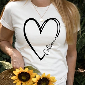 California Heart T-Shirt: Unisex State Pride Tee
