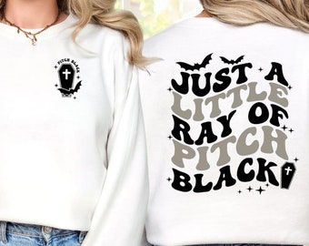 Pitch Black Halloween Sweatshirt: Gildan Unisex Fall Humor Shirt