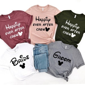 Princess Bride, Groom or Happily Ever After Crew Shirt, Bride Shirt, Castle Bachelorette, Destination Bach Shirts, Princess Wedding