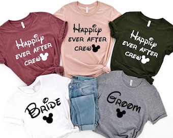 Princess Bride, Groom or Happily Ever After Crew Shirt, Bride Shirt, Castle Bachelorette, Destination Bach Shirts, Princess Wedding