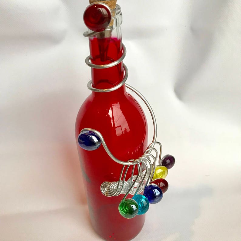 Wine Charms with Bottle Hanger Set Colorful Wine Charms Wine Etsy
