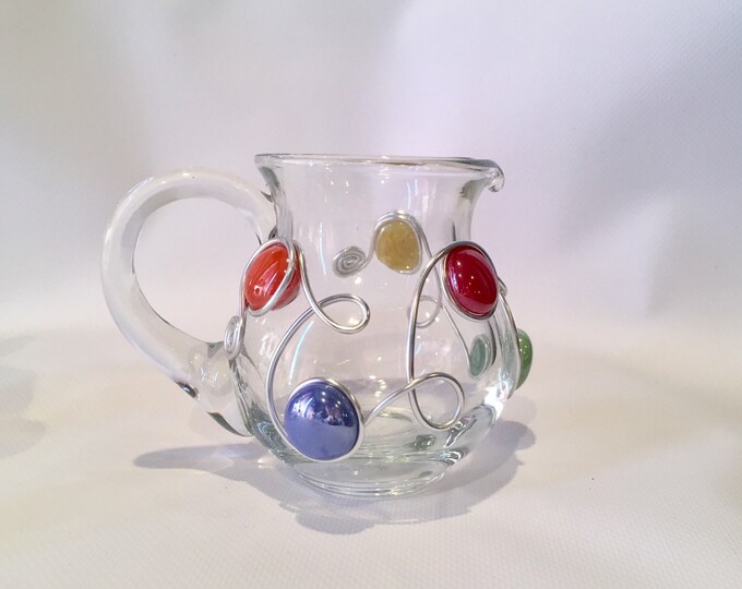 Glass Coffee Creamer Onlybeaded & Wire Wrapped Small Etsy