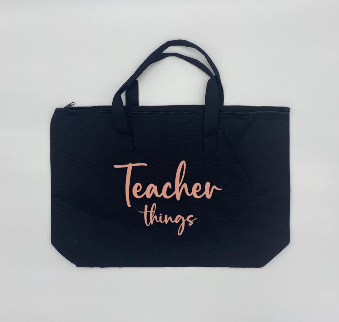 Teacher Things Tote Bag/ Large Tote Bag/ Teacher Bag/ Teacher Etsy