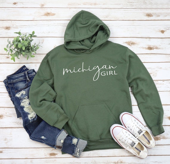 Youth Michigan Girl Hoodie State of Michigan Hooded Sweatshirt