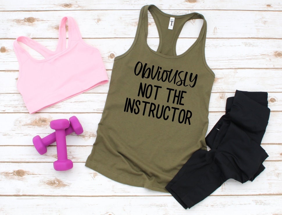 Obviously Not The Instructor, Distressed Look Tank Top Obviously Not The Instructor, Distressed Look Tank Top