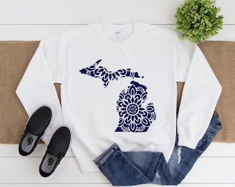 Michigan Mandala Sweatshirt: State Pride Apparel