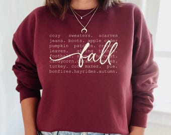 Fall Words Sweatshirt: Cozy Autumn Sweater