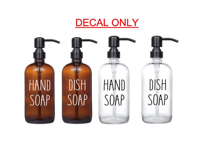 Hand Soap and Dish Soap Decal Set/ Decal Set/ Set of Two Etsy